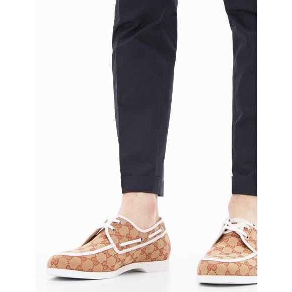 Gucci Men's Original GG Canvas Boat Shoes - Picture 10 of 10